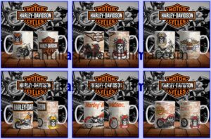 Plantillas-Harley-Davidson-Motos-Tazas