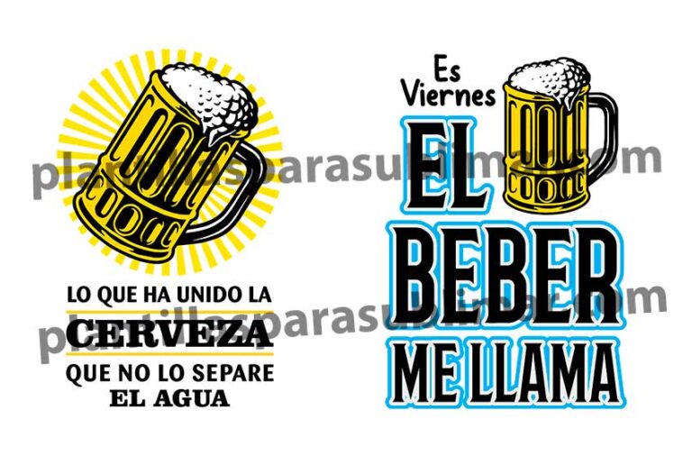 Frases Graciosas Cerveza Bebedor Plantillas Para Sublimar