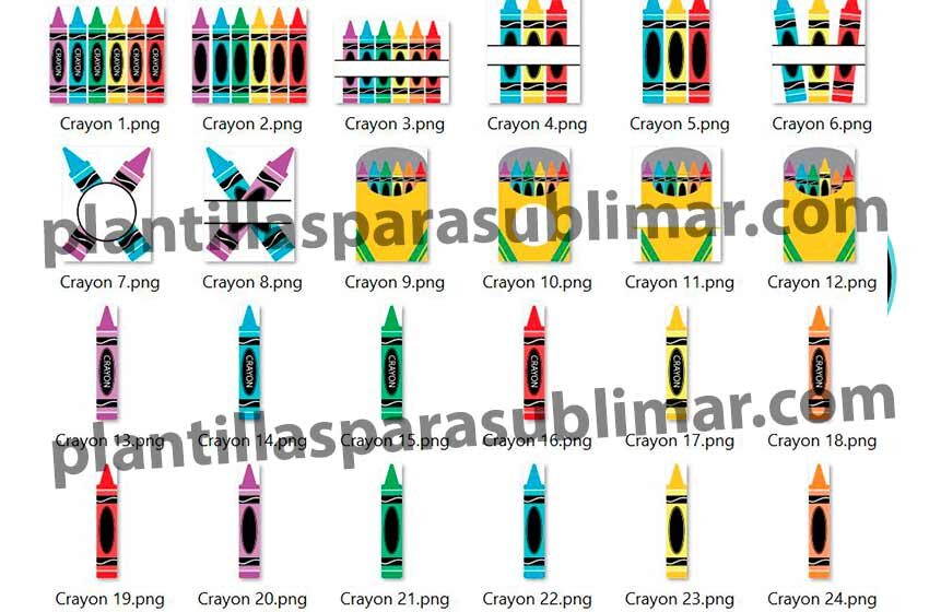  Vectores-Crayon-Colores-Caja-Png-Corte