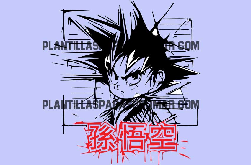 Goku-niño-vector-trazos-PNG