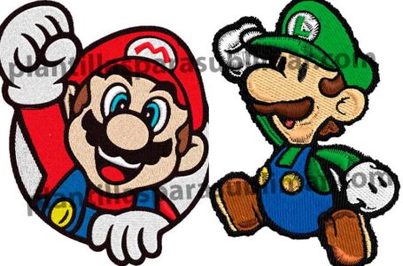 Luigi-Mario-efecto-Bordado-PNG