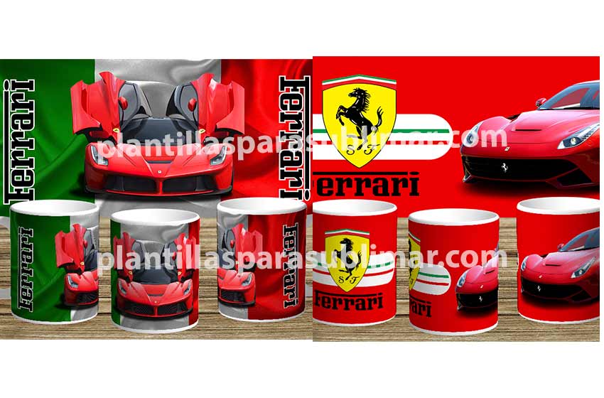 Plantillas-Autos-Ferrari-Taza