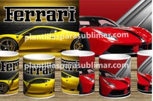 Plantillas-Ferrari-Autos-Tazas