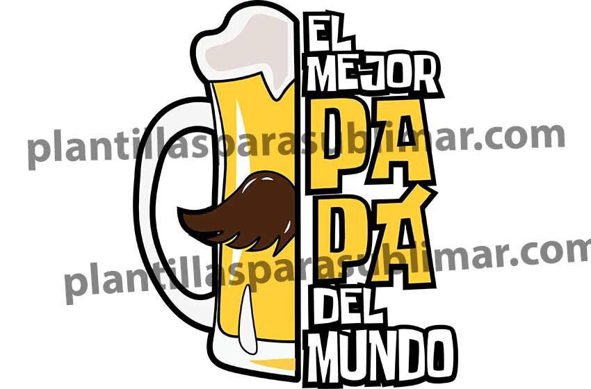 Cerveza-el-mejor-papa-Vector – Plantillas para sublimar