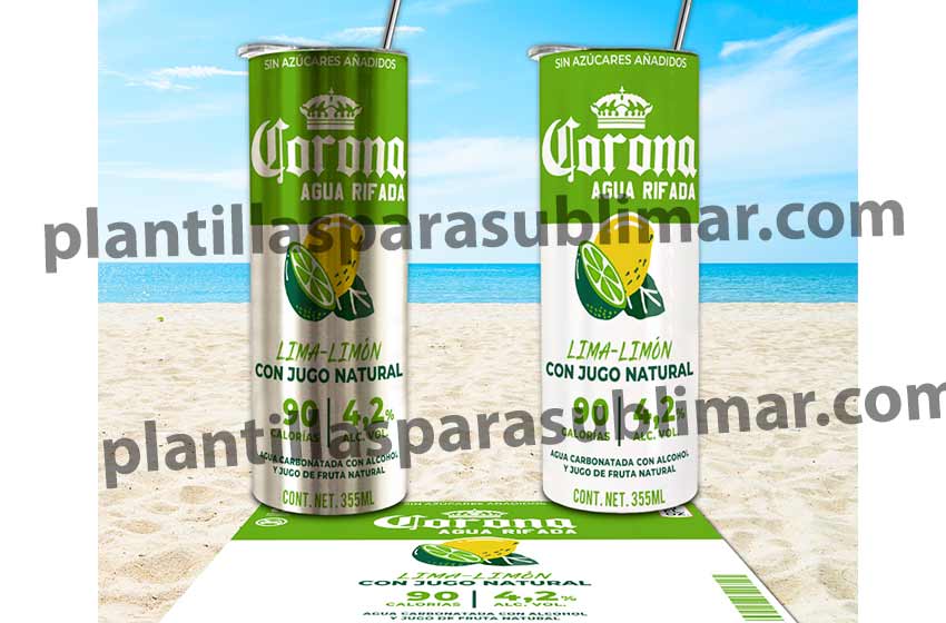 Plantilla-Corona-Lima-Limon-Tumbler-Vaso