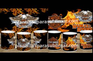 Plantillas-Harley-Davidson-Tazas