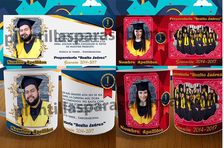 Plantillas graduaciones foto taza