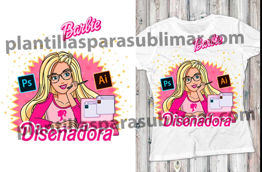 Diseñadora-Barbie-Plantilla-Sublimar