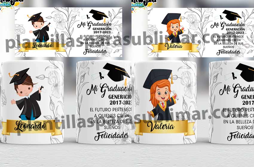 Graduaciones Niños Plantillas Tazas