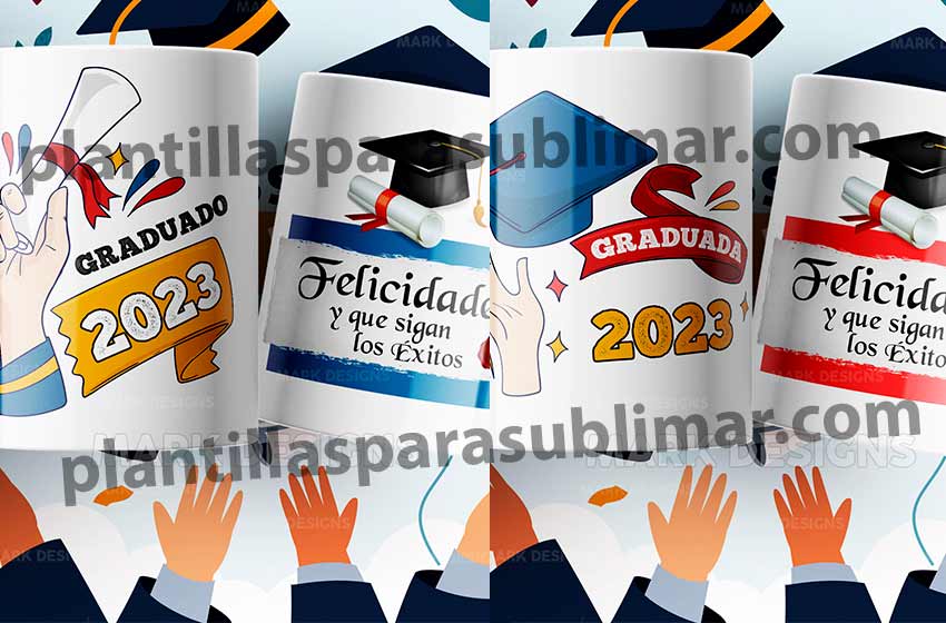 Graduado-Birrete-Plantilla-Taza