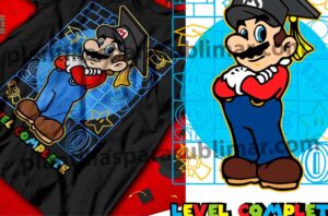 Mario-Graduado-Vector-Plantilla-Playera