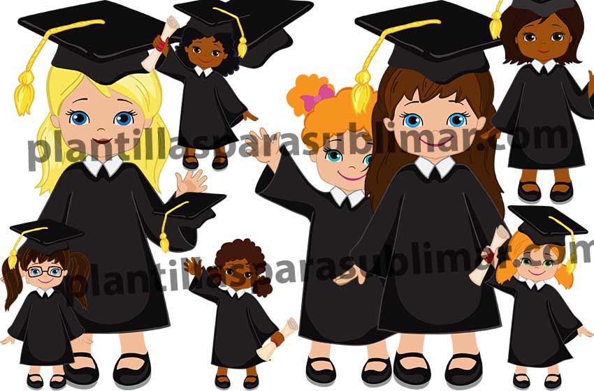 Niñas-Graduadas-Preescolar-Egresaditas-Clipart