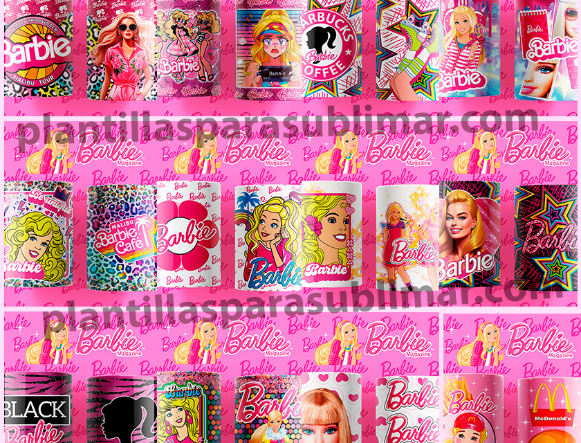 Pack-Plantilltas-Barbie-Tazas-Sublimacion