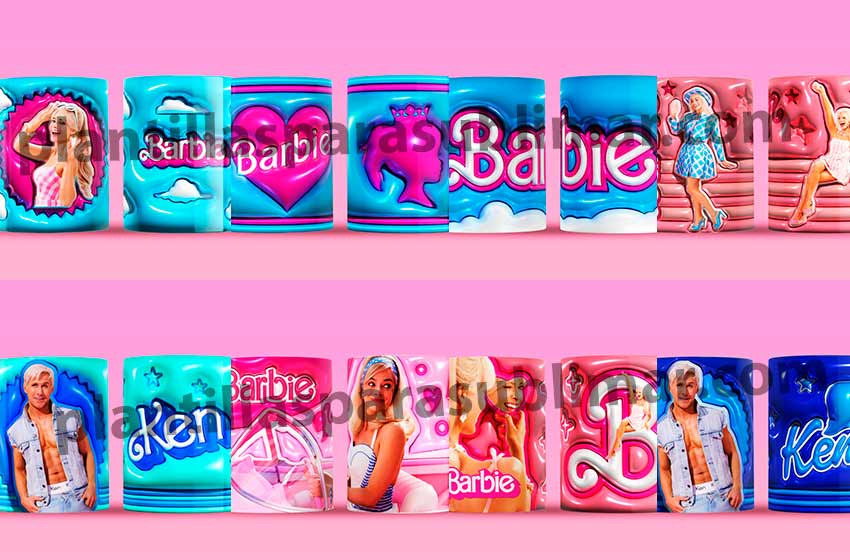 Plantillas-Barbie-Efecto-Inflado-3D-Tazas