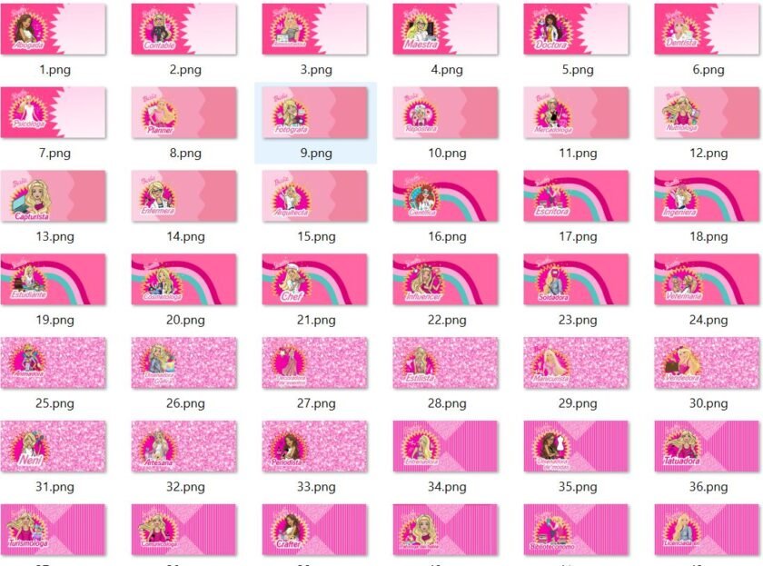 50 Plantillas Profesiones Barbie Tazas