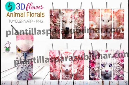 Animales-Flores-Efecto-3D-Plantillas-Tumbler