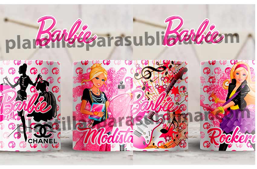 Plantillas-Barbie-Modista-Rockera-Taza