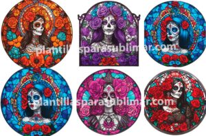 Catrinas-Vitrales-PNG-Clipart-Dia-de-muertos