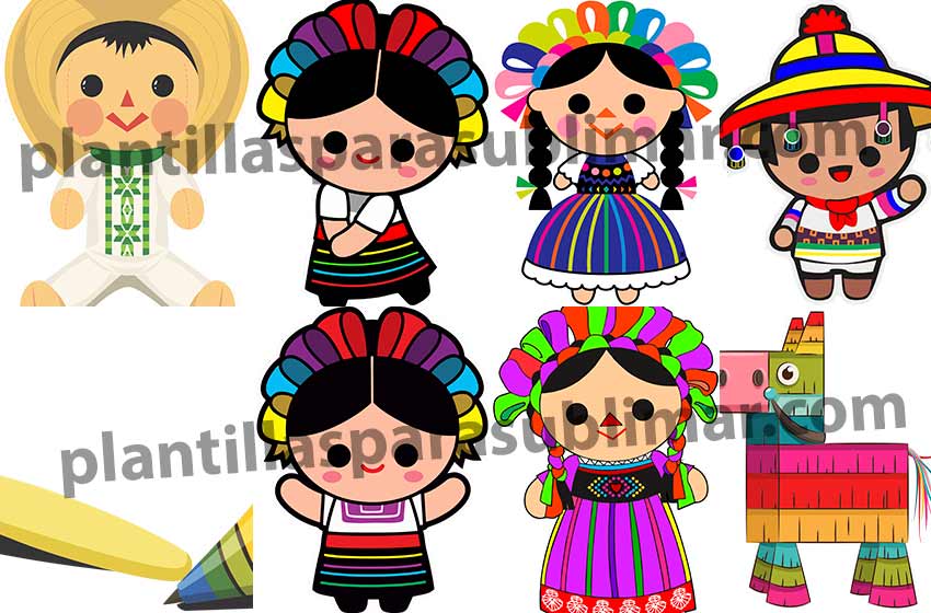 Muñecas-Mexicanas-PNG-Fiestas-patrias