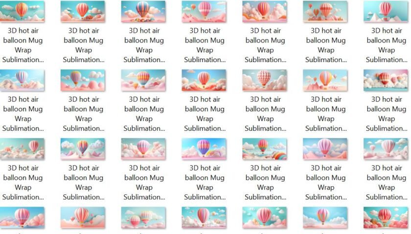 48 Plantillas Globlos aerostáticos Efecto 3d