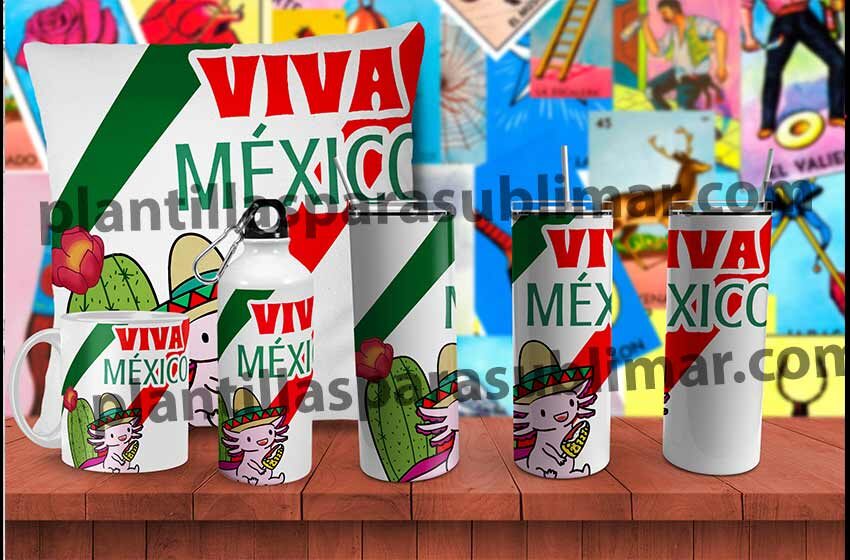 Plantillas-Tumbler-Tazas-Viva-mexico
