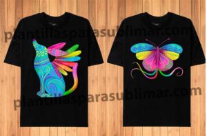 alebrijes-perro-mariposa-vector-Plantilla