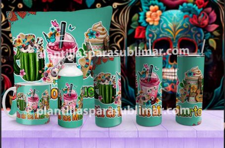 Bebidas-Dia-de-muertos-Tumbler-taza-plantilla