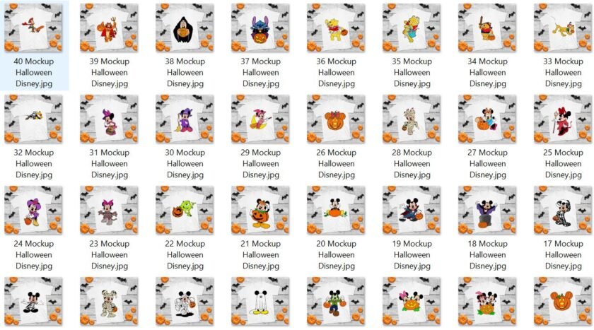 Pack Halloween Vectores Mickey y amigos