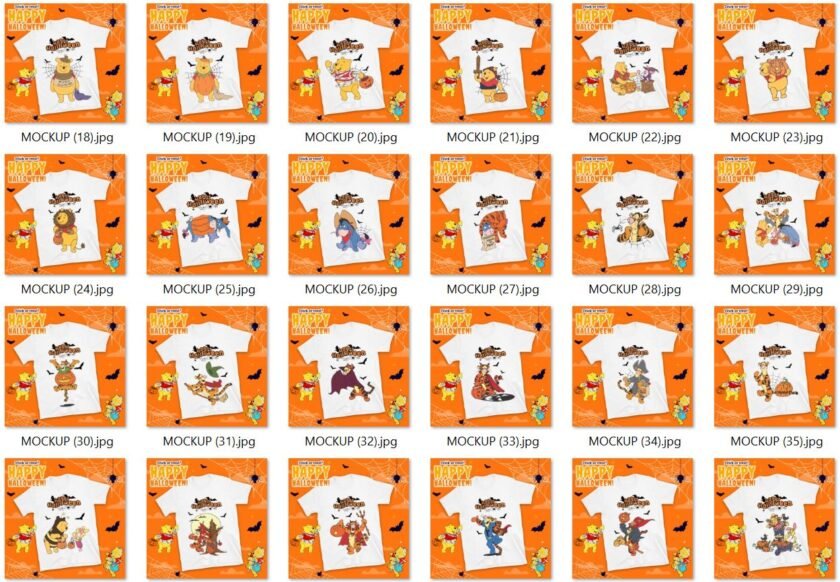 Playeras Halloween Winnie Pooh Vectores