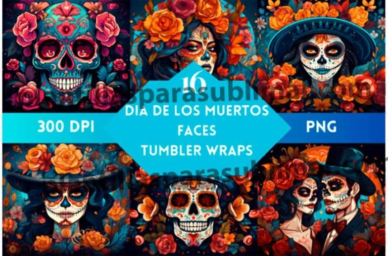 Tumblerplantillasdiademuertoscatrirnes Plantillas para sublimar