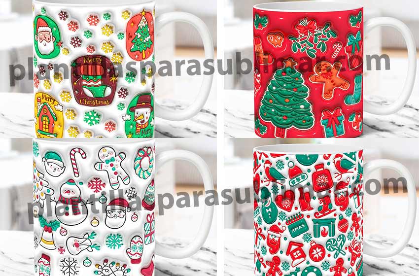 Efecto-inflado-Navidad-Tazas