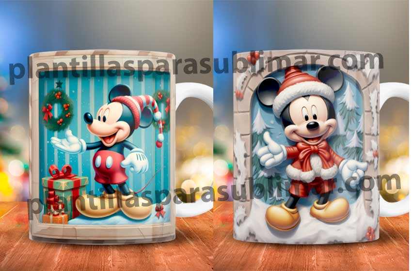 Plantillas-Disney-Mickey-3D-Navidad