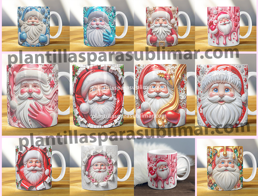 SANTA-3D-Efecto-infaldo-plantillas-tazas