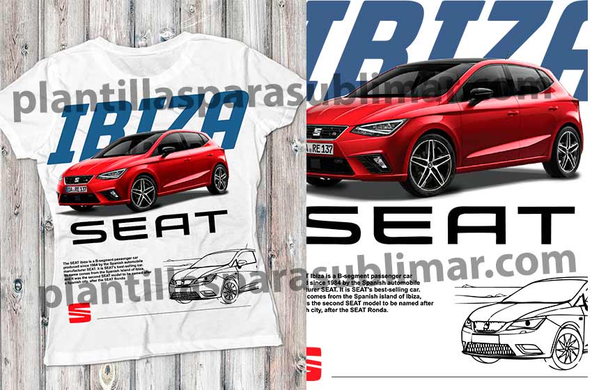 Seat-ibiza-Plantilla-playera-Sublimacion-DTF