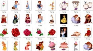 Clipart Bella y la bestia PNG Princesas