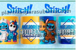 stitch y sus amigos plantillas Groot Taza