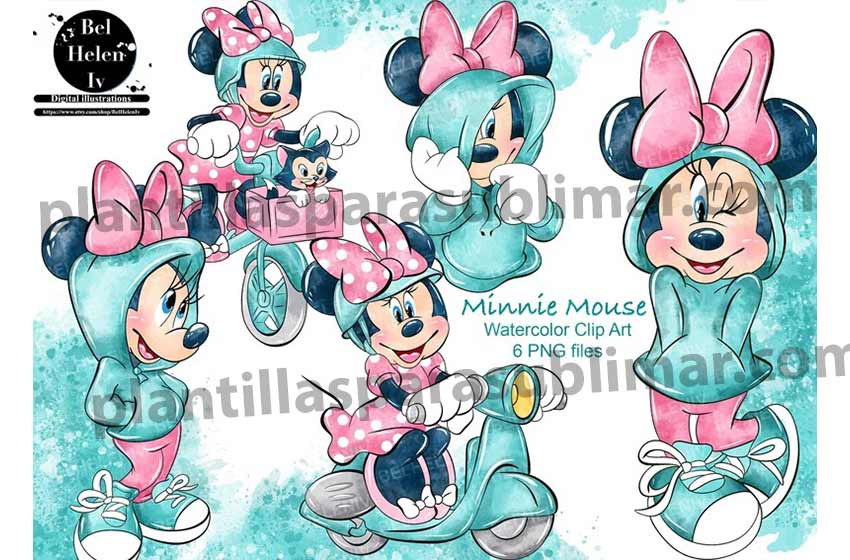 Minnie mouse Acuarela Watercolor