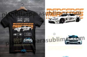 mercedes plantilla playera DTF Sublimacion