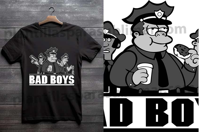 Bad boy policias simpson Vector DTF