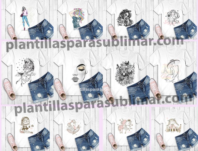 82 Diseños para mujeres plantillas playeras – Plantillas para sublimar