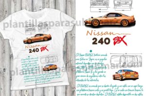 Nissan 240x Plantilla playera DTF Sublimacion