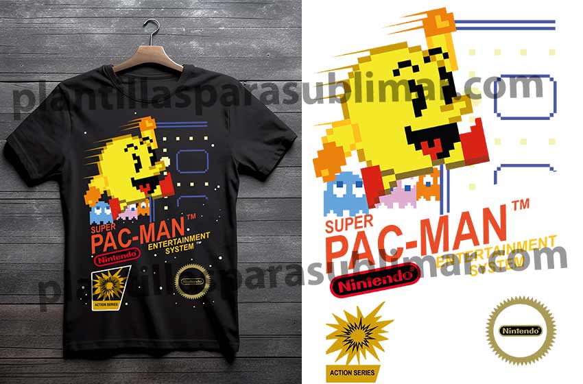 Pacman portada nintendo Vector