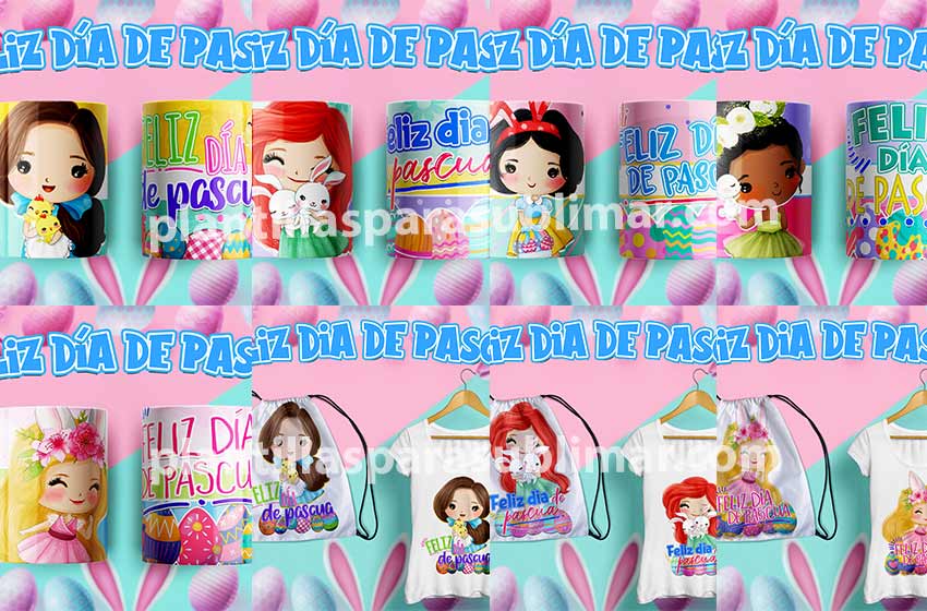 Plantillas Pascua Princesas Taza playera