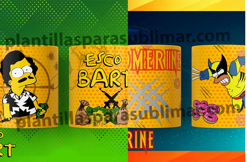 Bart-escobart-homero-Wolverine-Plantilla