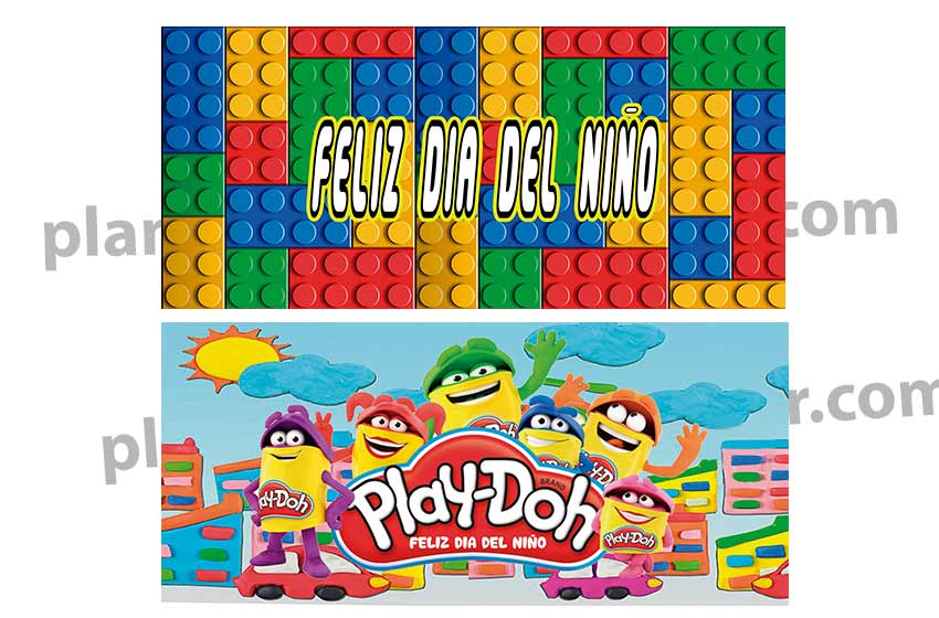 Lego Play doh Plantillas Dia del niño taza