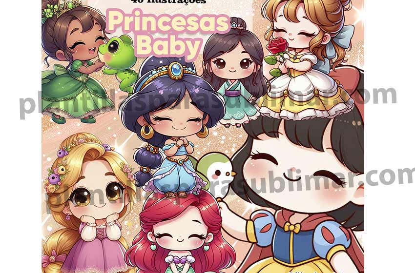 40 clipart princesas bebe kawai png
