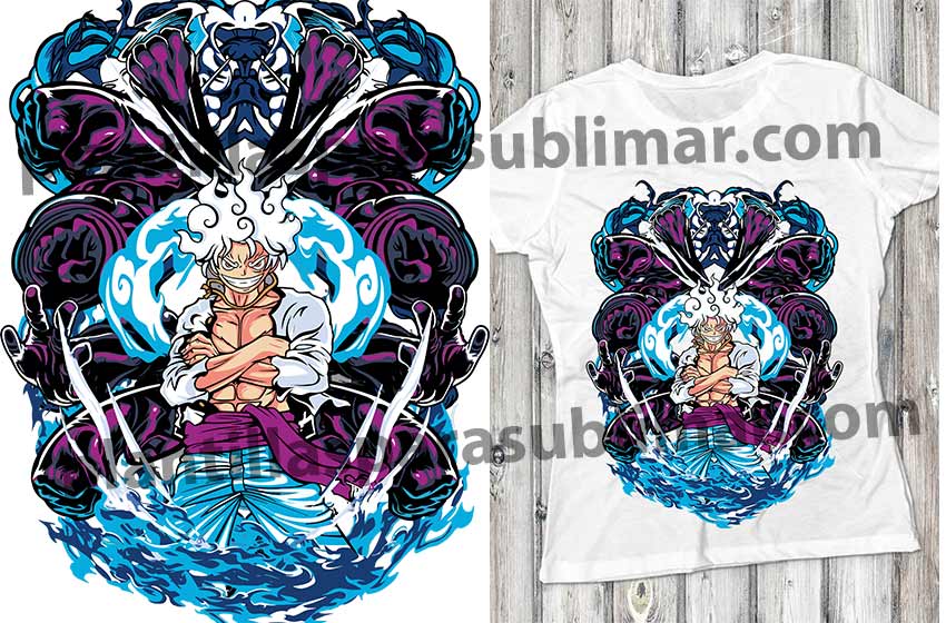 Luffy Gear Vector PNG DTF Sublimacion