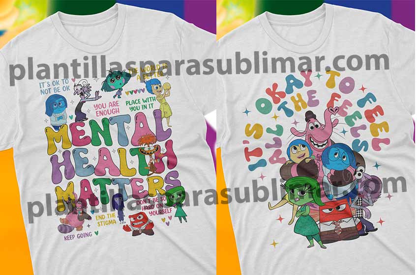 Inside out plantillas templates playera tshirt