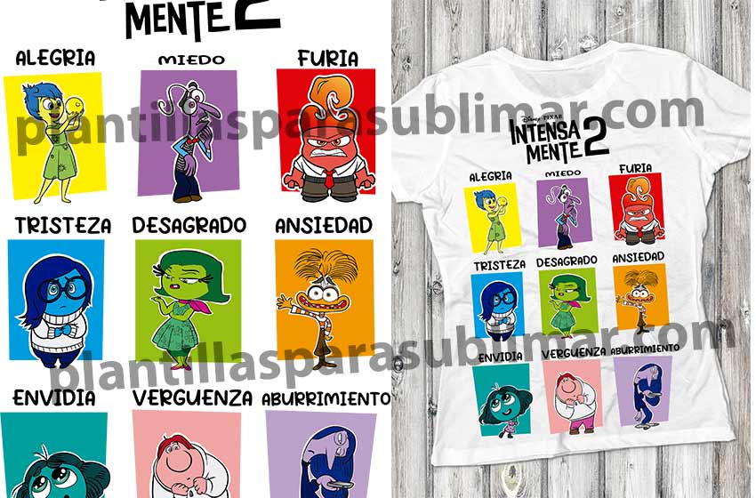 Intensamente Vector Personajes Playera