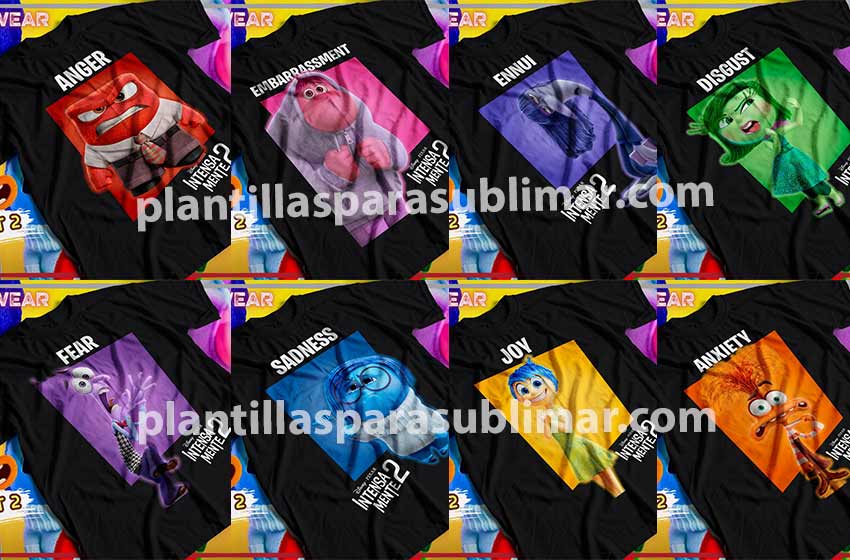 plantillas playera Intensamente editable